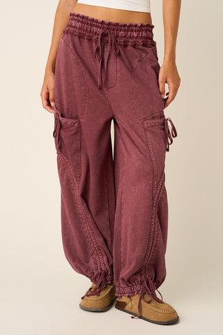 The Heidi Barrel Joggers - VINTAGE MAROON