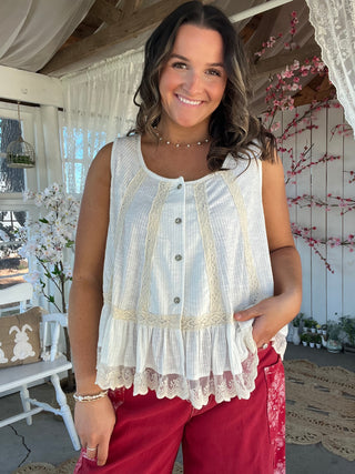 The Frilly Tank - CREAM