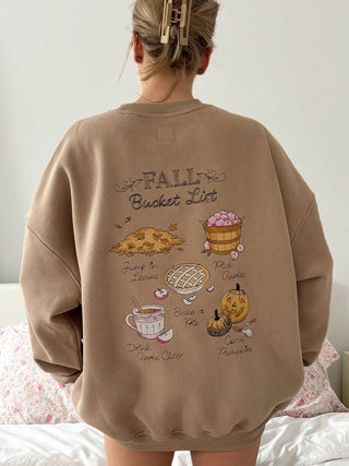 The Fall Bucketlist Pullover - MOCHA