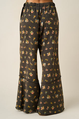 Fireside Floral Pants - CHARCOAL