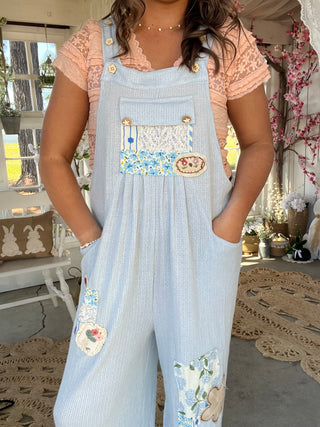 The Kai Floral Romper - BLUE