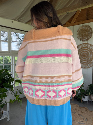 The Eva Pullover - BLUSH MULTI