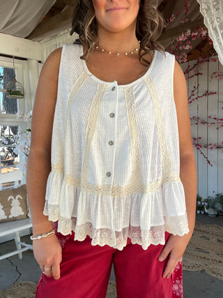 The Frilly Tank - CREAM