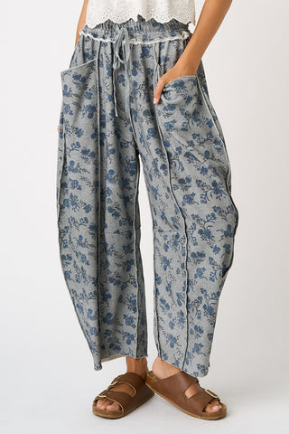 The Mya Floral Barrels - NAVY FLORAL