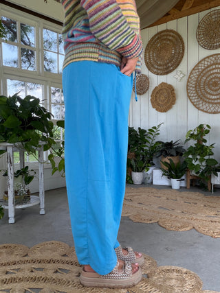 The Olivia Barrel Pants - AQUA