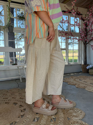 The Jamie Linen Joggers - OATMEAL
