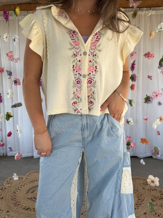 The Once Upon A Floral Embroirderd Top
