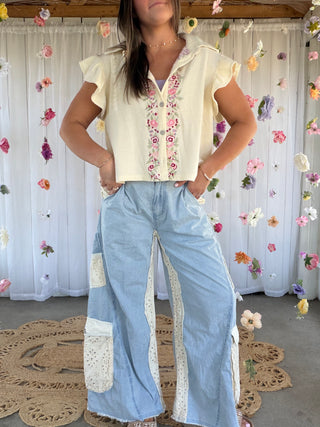 The Once Upon A Floral Embroirderd Top