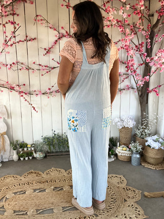 The Kai Floral Romper - BLUE