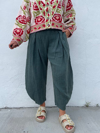 Cotton Gauze Tulip Pants