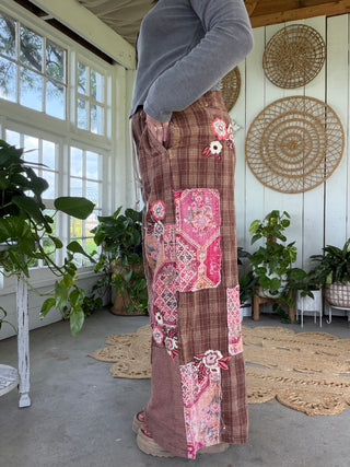 The Falling Leaves Plaid Pants - BERRY
