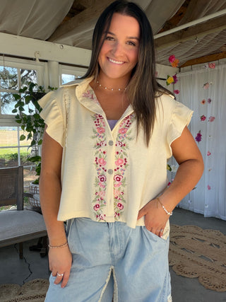 The Once Upon A Floral Embroirderd Top