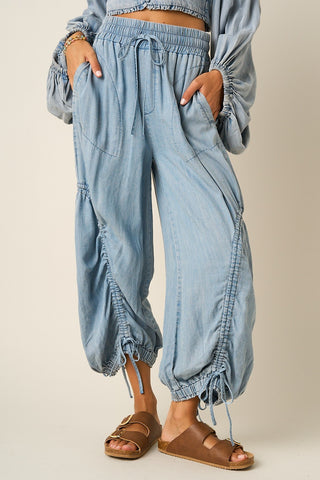 The Heidi Barrel Joggers - DENIM