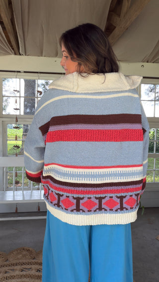 The Eva Pullover - SKY MULTI