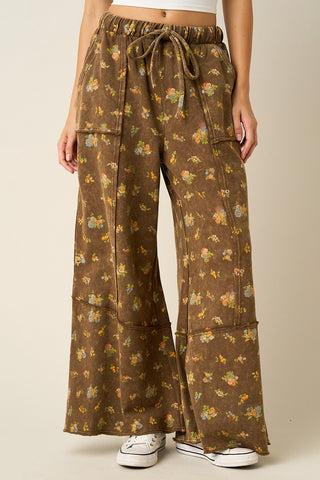 Fireside Floral Pants - MOCHA