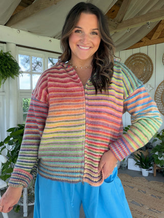 The Sugar Rush Striped Zip - Sky/Purple