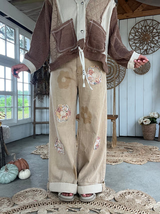 Floral Fields Pants - TAN
