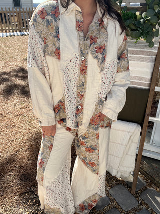 The Benny Floral Pants - CREAM