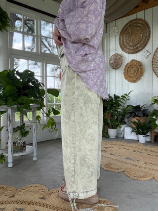 The Beach Washed Lotus Pants - OLIVE