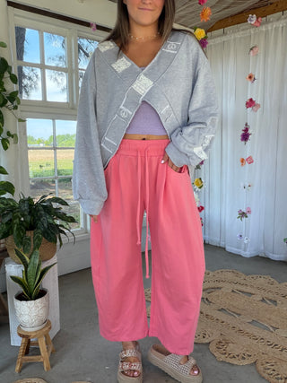 The Olivia Barrel Pants - PINK