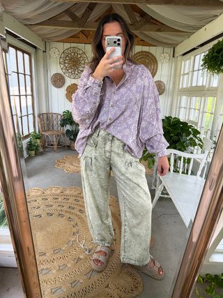 The Beach Washed Lotus Pants - OLIVE