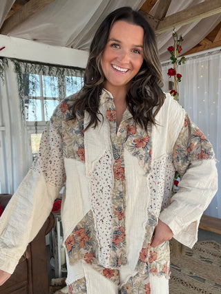 The Benny Floral Top - CREAM