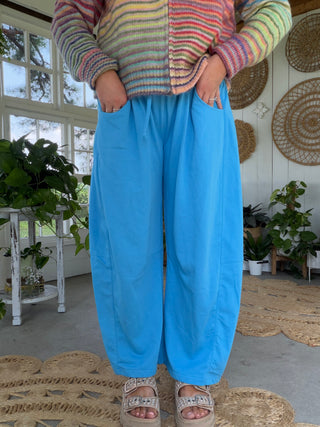 The Olivia Barrel Pants - AQUA