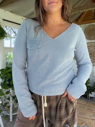 The Run Away Basic Long Sleeve Waffle Top (ALL COLORS)