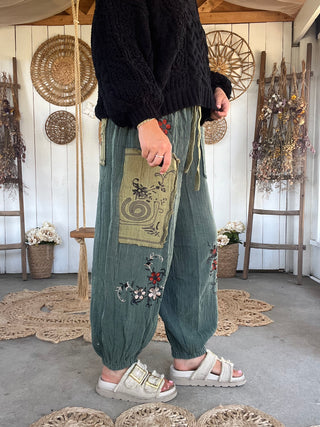 Fall Fields Embroidered Pants