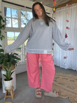 The Olivia Barrel Pants - PINK
