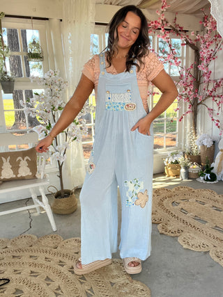 The Kai Floral Romper - BLUE