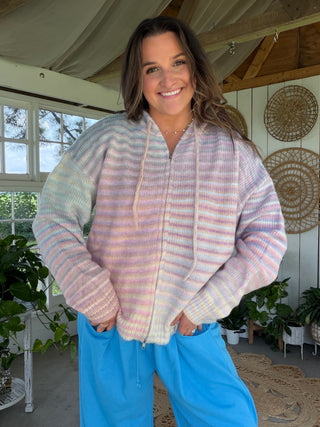The Sugar Rush Striped Zip -  Bubblegum/Pink