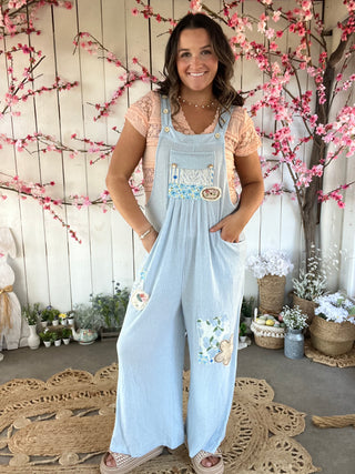 The Kai Floral Romper - BLUE