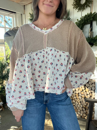 The Marigold Peplum Top - BUTTERCREAM