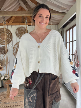The Poplin Embroidered Cardigan