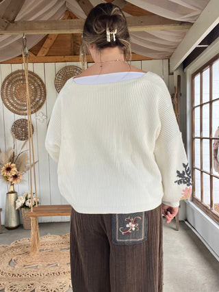 The Poplin Embroidered Cardigan