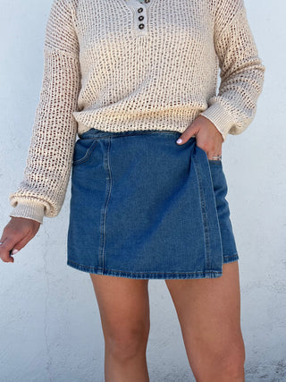 Benni Denim Wrap Skort