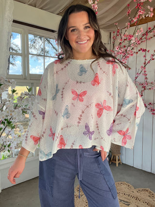 Dream In Butterfies Knit Sweater