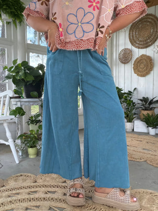 The Party Wave Wide Leg Pants - TEAL