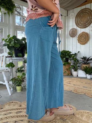 The Party Wave Wide Leg Pants - TEAL