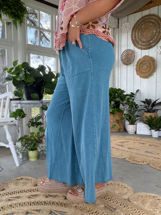 The Party Wave Wide Leg Pants - TEAL