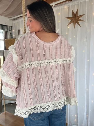 The Eyelet Twirl Top - PINK PREORDER 2/28