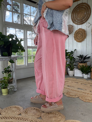 The Izzy Barrel Pants - PINK