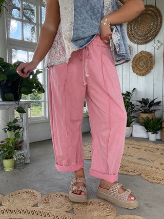 The Izzy Barrel Pants - PINK