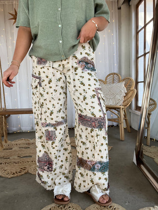 The Warren Patch Pants - CREAM