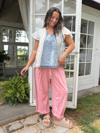 The Izzy Barrel Pants - PINK
