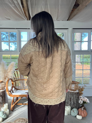 The Crisp Season Floral Shacket - MOCHA