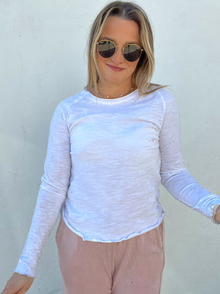 Cara Long Sleeve Top - WHITE