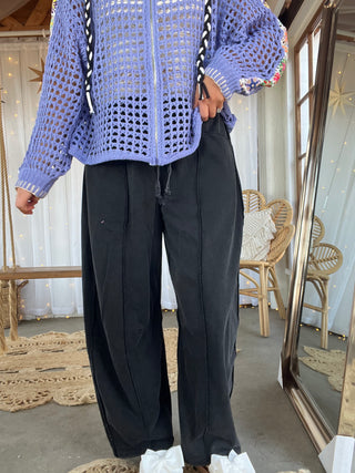 The Working From Home Barrel Pants - BLACK