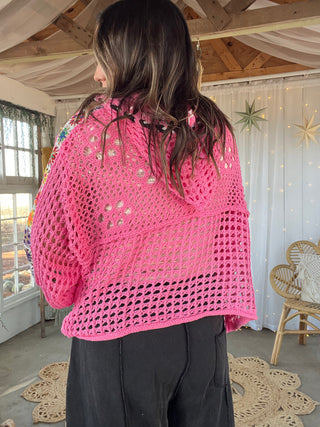 The Boat Day Knit Hoodie - PINK